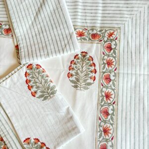 Gulshan Flat Bedsheet Plain Handblock Double